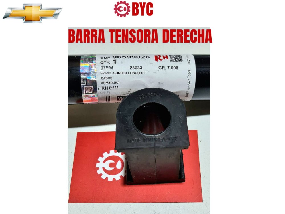 Barra tensora del. derecha +buje CHEVROLET SPARK 800-1000 2004-2016 original - Repuestos BYC SPA - CHEVROLET - 96599026OR